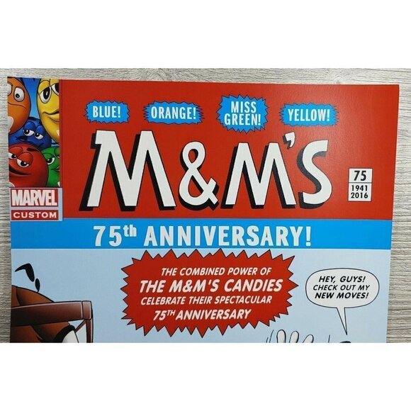 M&M'S 2016 Marvel Custom 75th Anniversary Multicolor Chocolate Candy Wall Poster - Picture 2 of 5